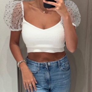 Zara white crop top.